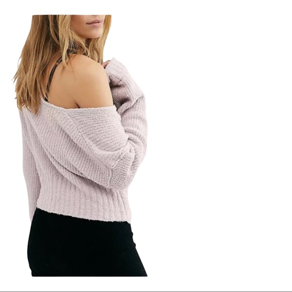 FREE PEOPLE PURPLE TWIST SWEATER Twist Hem M,L, XL - Picture 2 of 3